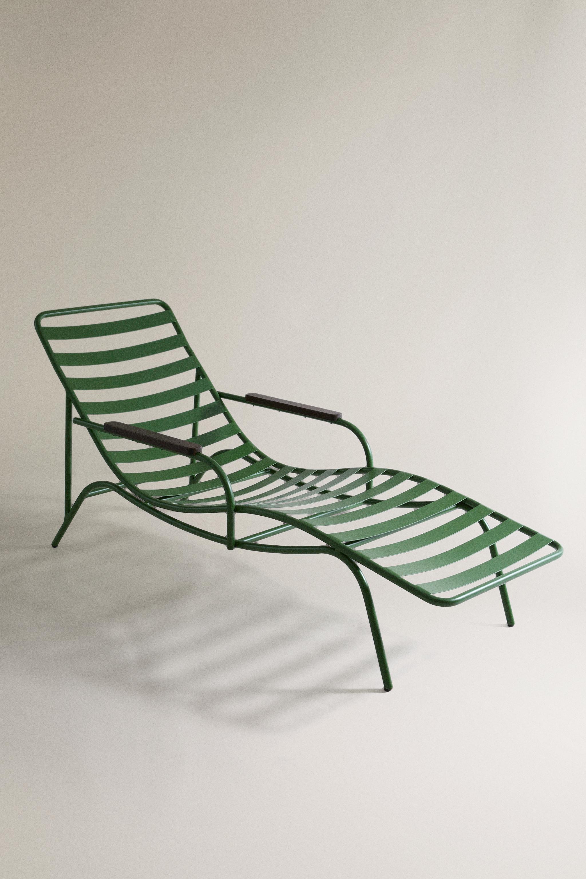 CHAISE LONGUE MÉTAL ET BOIS
